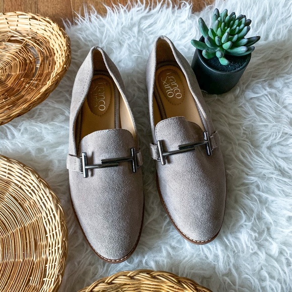 Franco Sarto Shoes - Franco Sarto Taupe Suede Loafer Slip On Flats